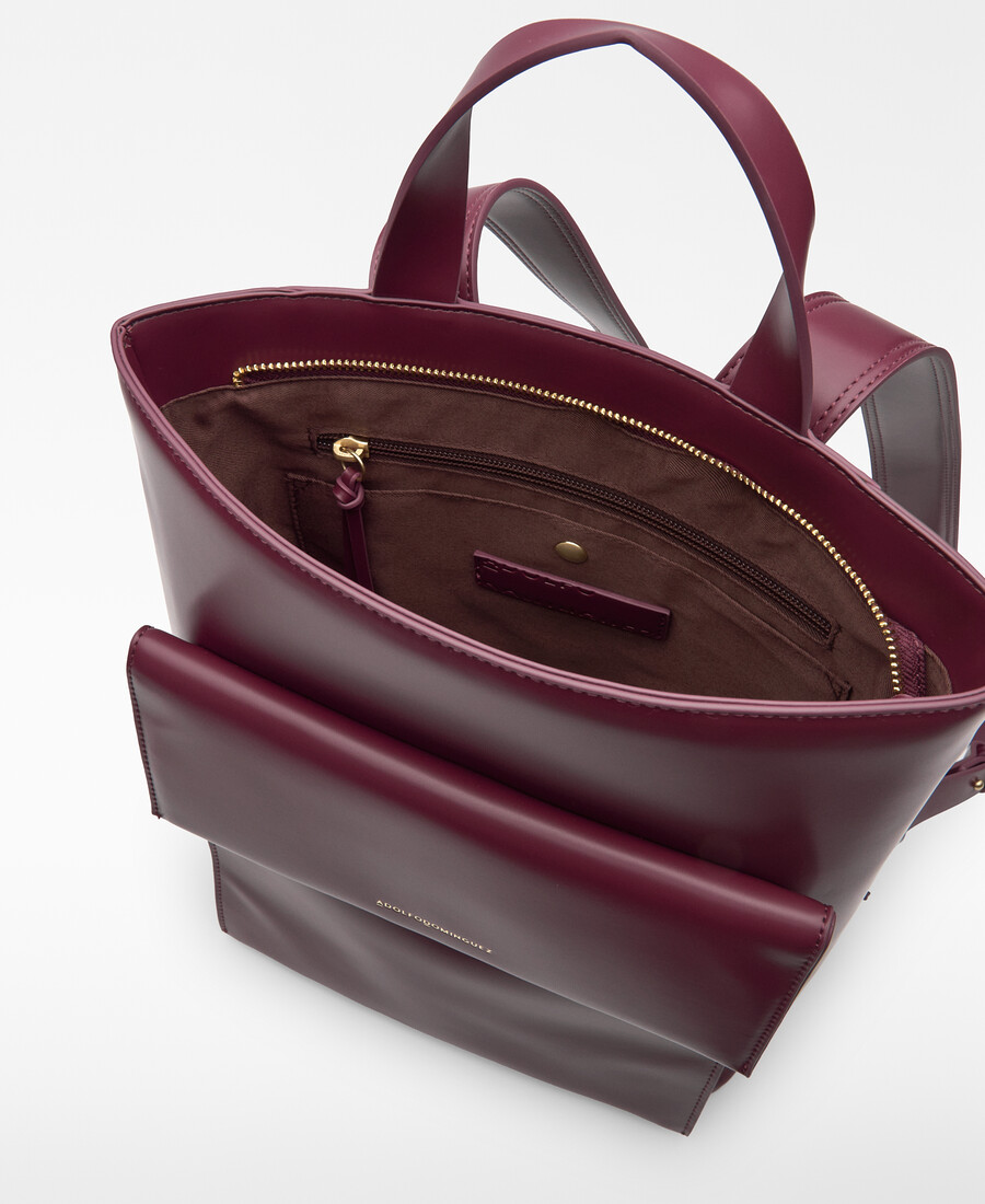 damenrucksack mit klappe aus ledernicht-leder