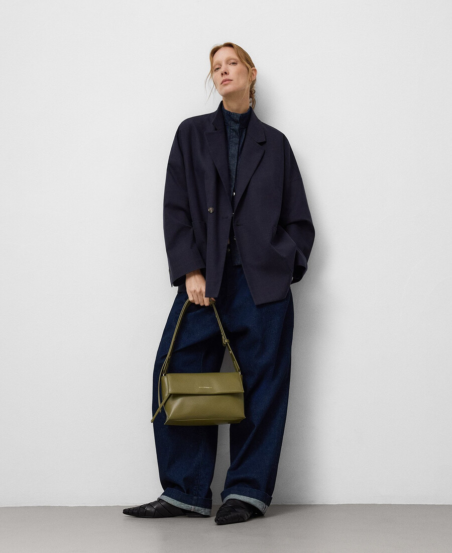 schultertasche aus lederkunstleder für damen