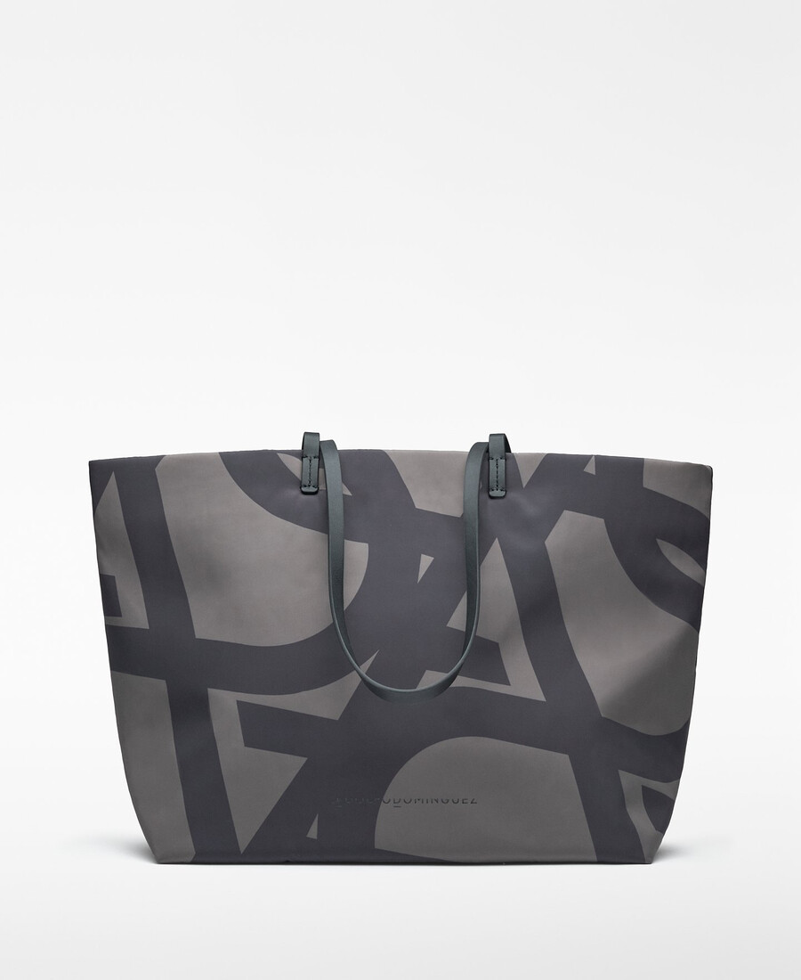 nylon-maxi-shopper-tasche mit logo für damen