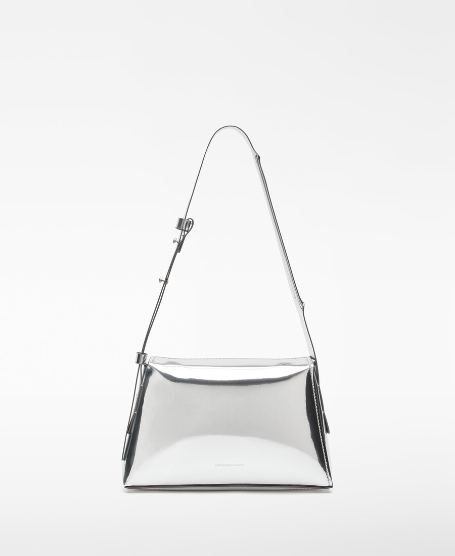 schultertasche mit glimmer-metallic-finish für damen