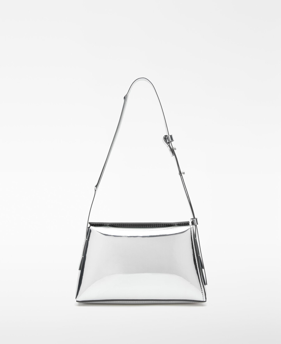 schultertasche mit glimmer-metallic-finish für damen