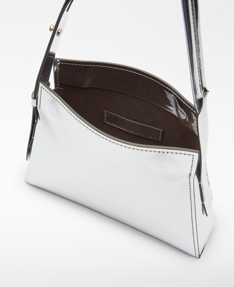 schultertasche mit glimmer-metallic-finish für damen