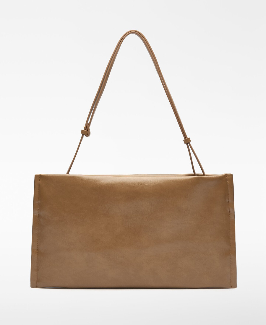 gepolsterte clutch aus lederkunstleder für damen