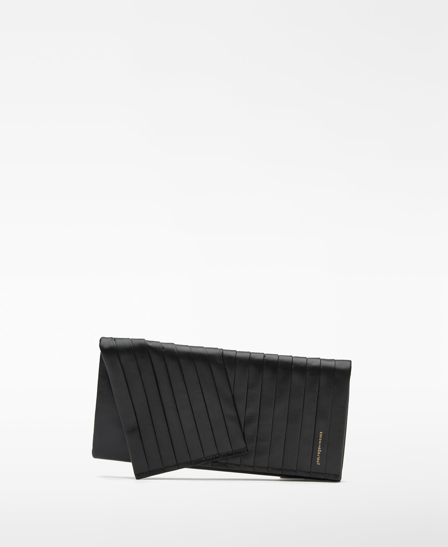 maxi-clutch aus plissiertem leder für damen