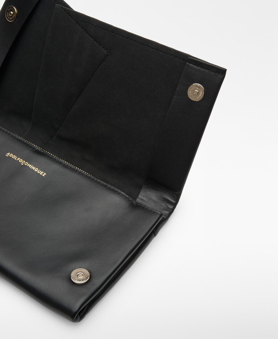 maxi-clutch aus plissiertem leder für damen