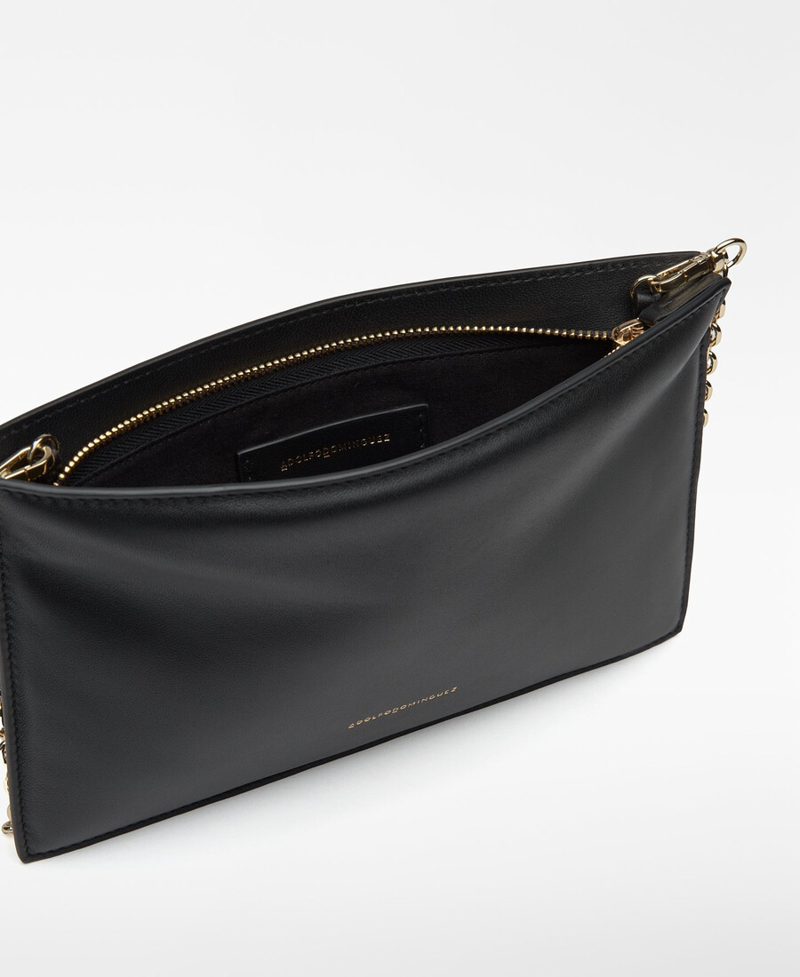 gepolsterte lederclutch für damen