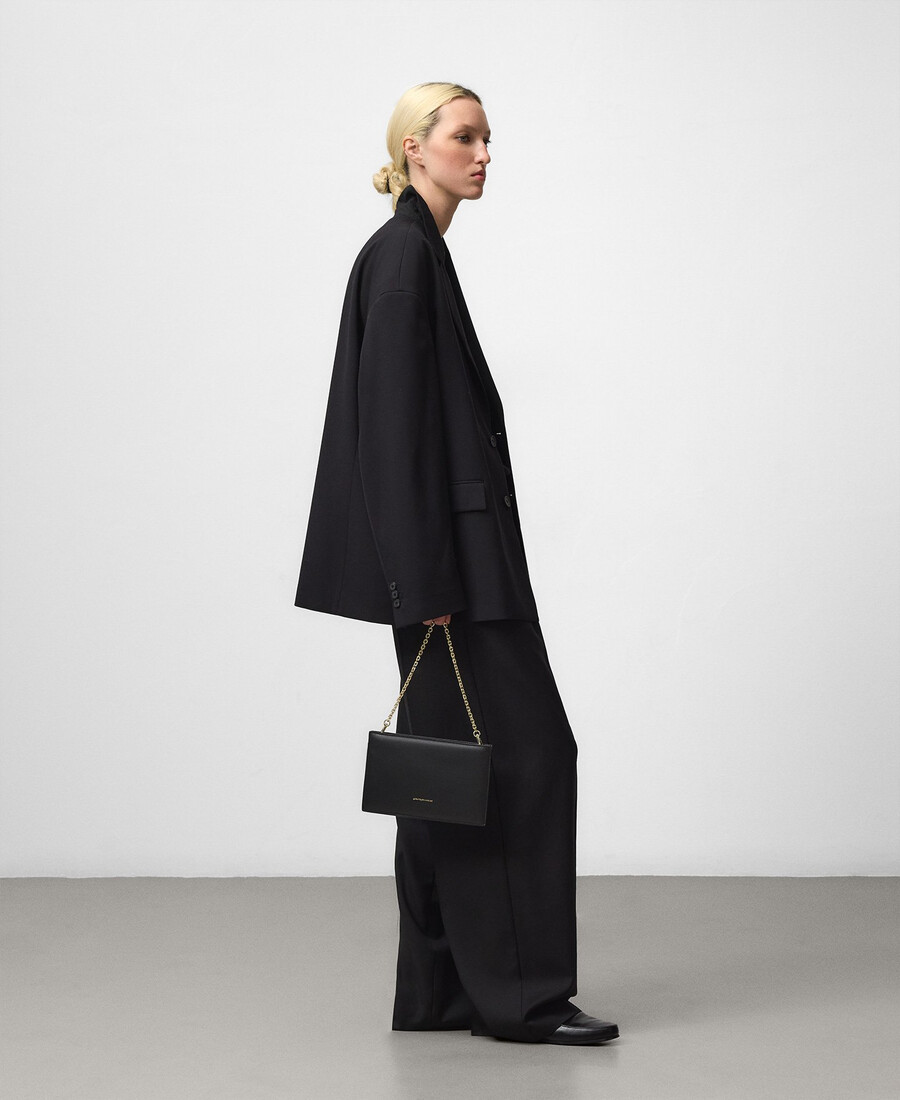gepolsterte lederclutch für damen