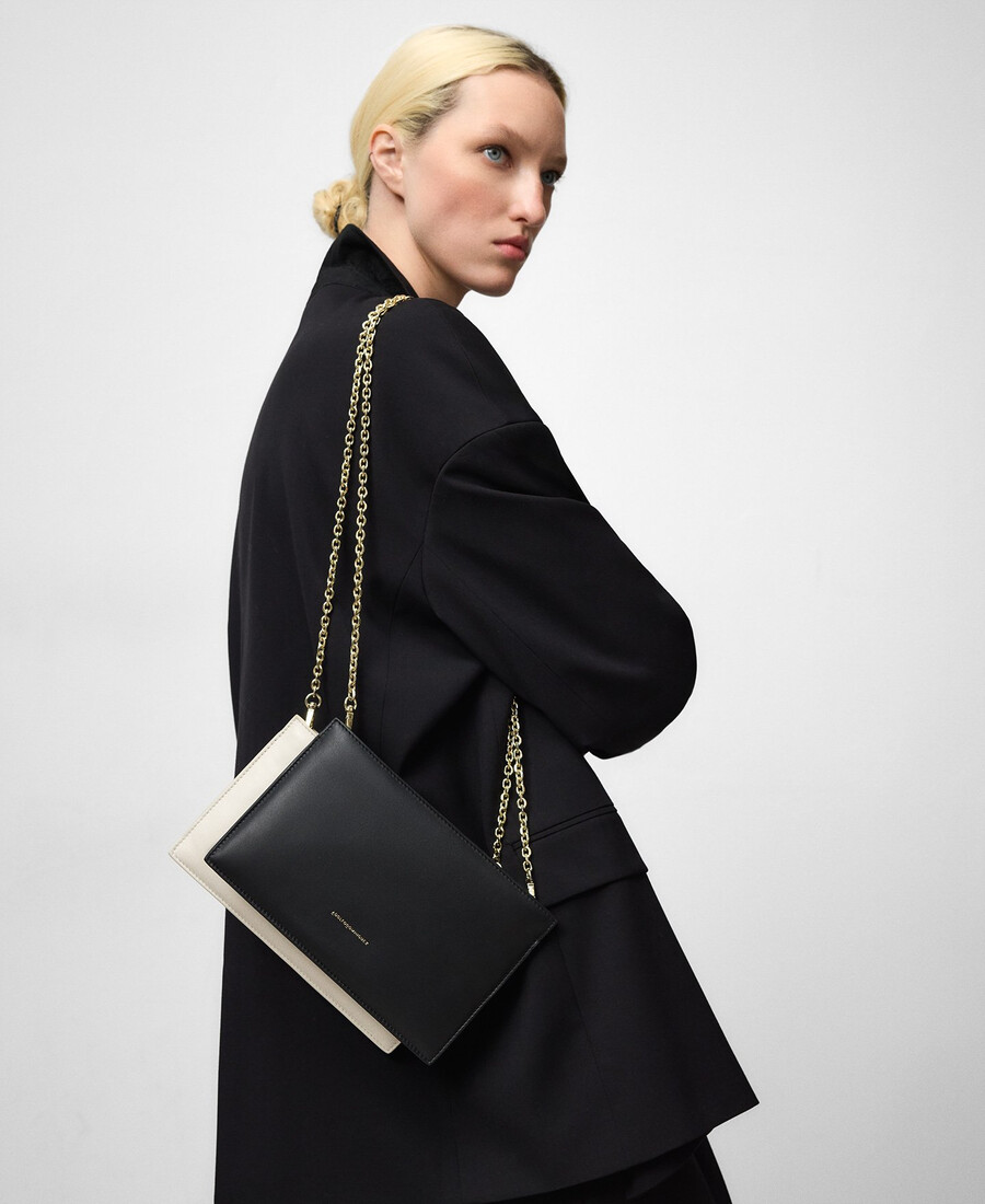 gepolsterte lederclutch für damen