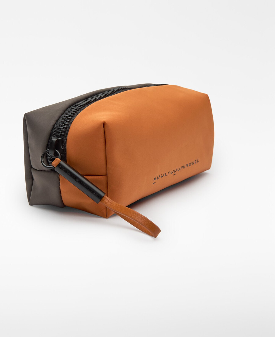 mittlere zweifarbige nylon-kulturtasche für damen