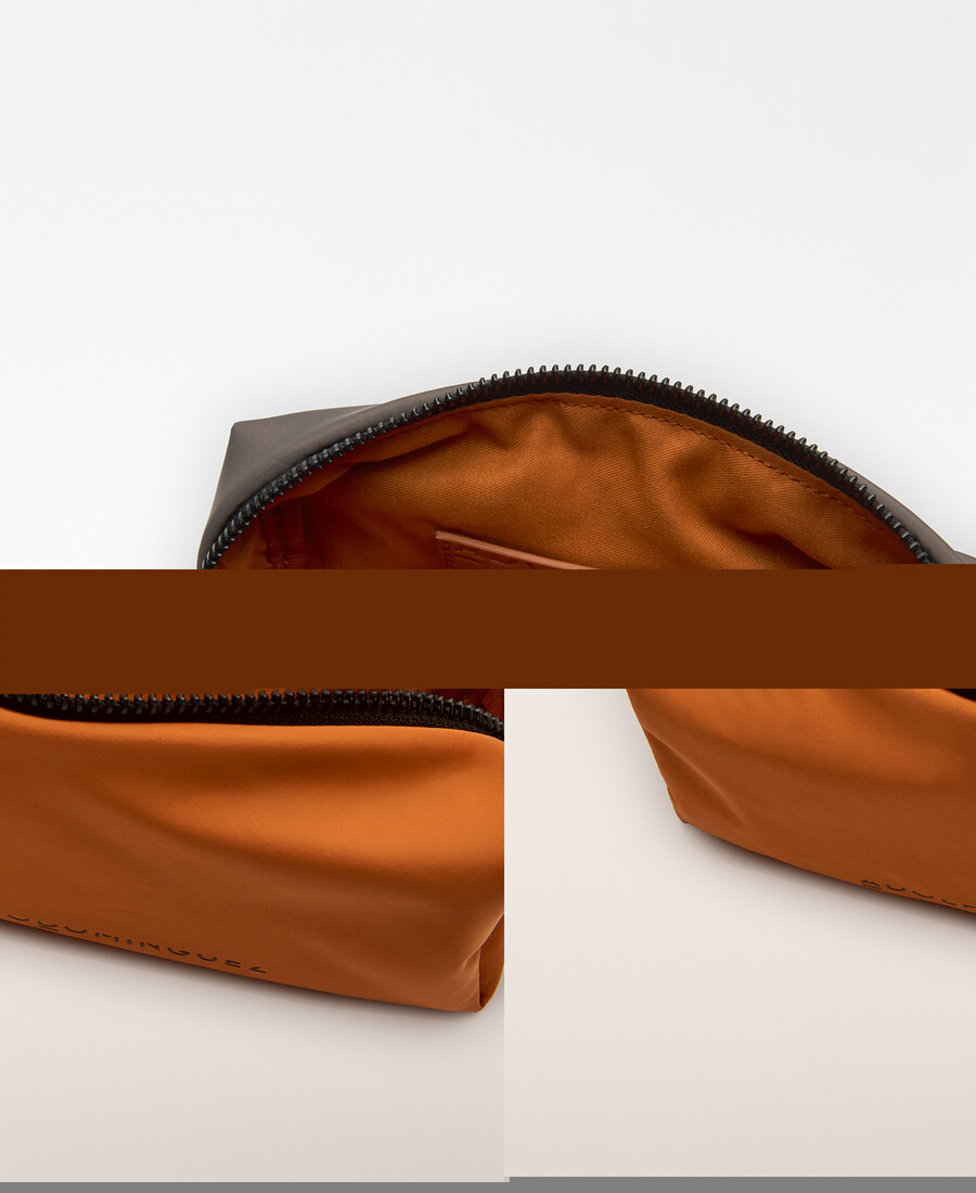 mittlere zweifarbige nylon-kulturtasche für damen