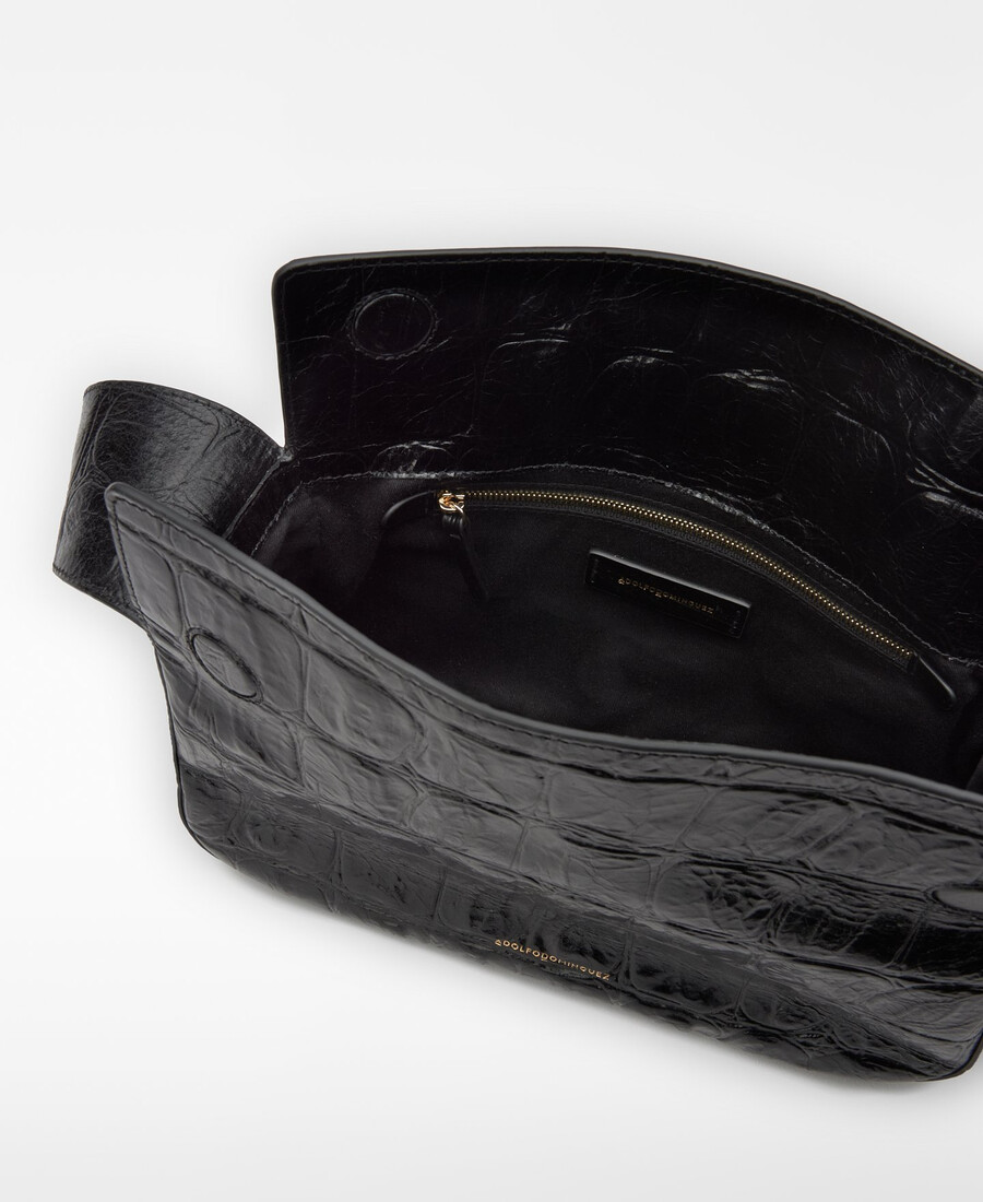 damen-schultertasche aus mica-krokodilprägung