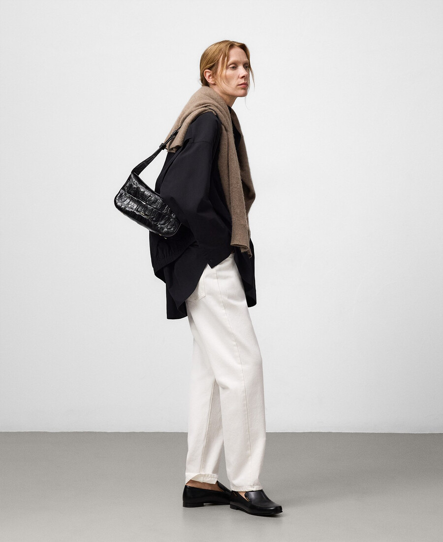 damen-schultertasche aus mica-krokodilprägung