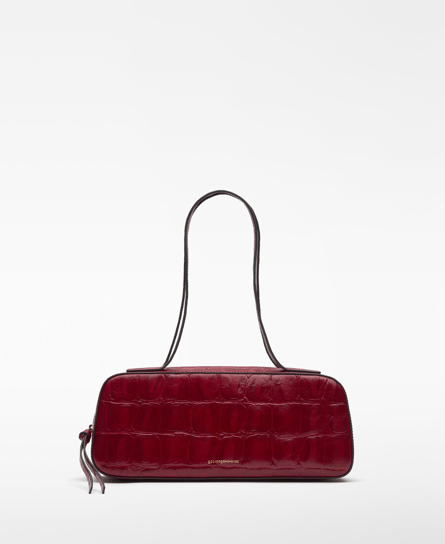 bowlingtasche mit krokodilprägung von mica für damen