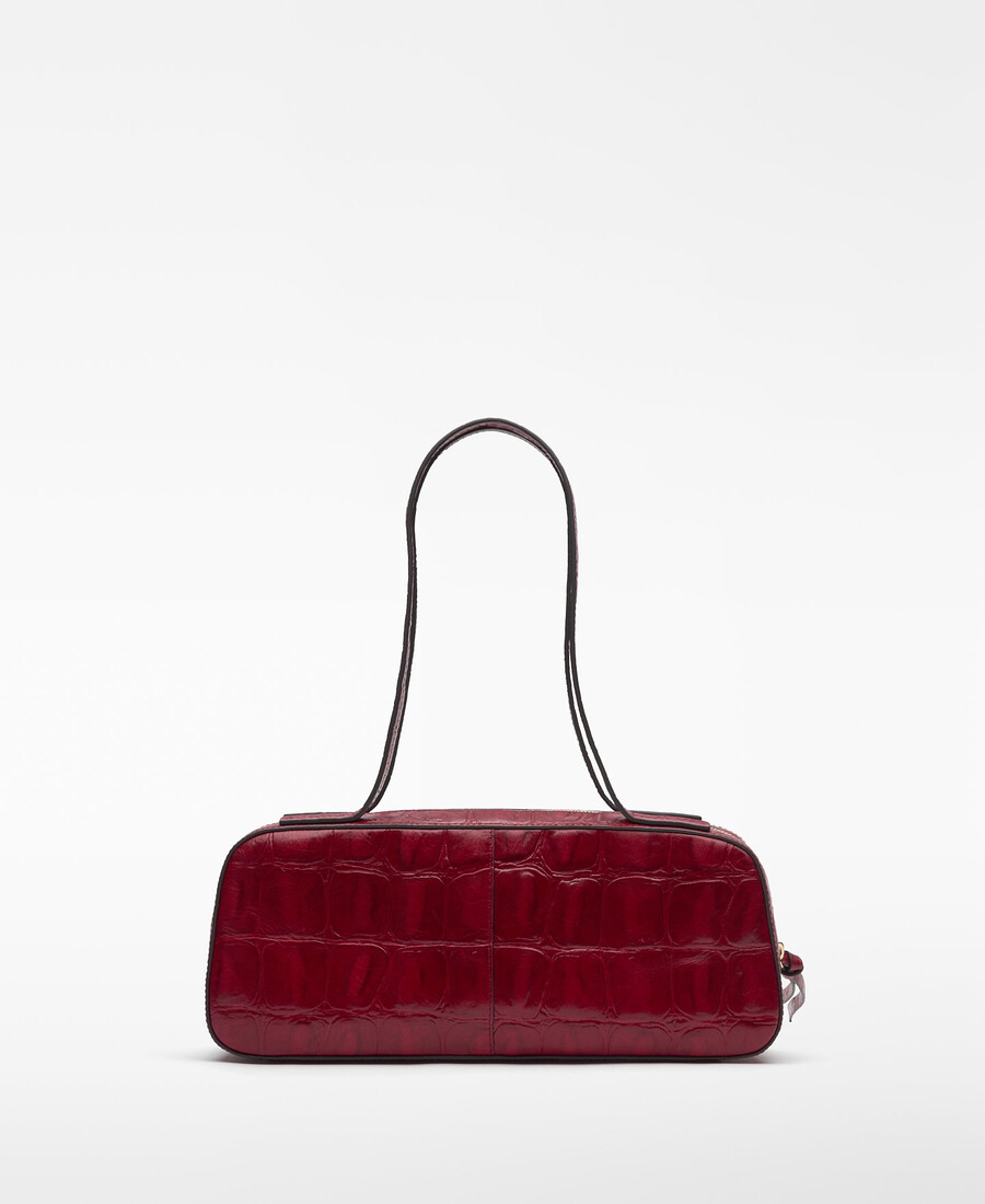 bowlingtasche mit krokodilprägung von mica für damen