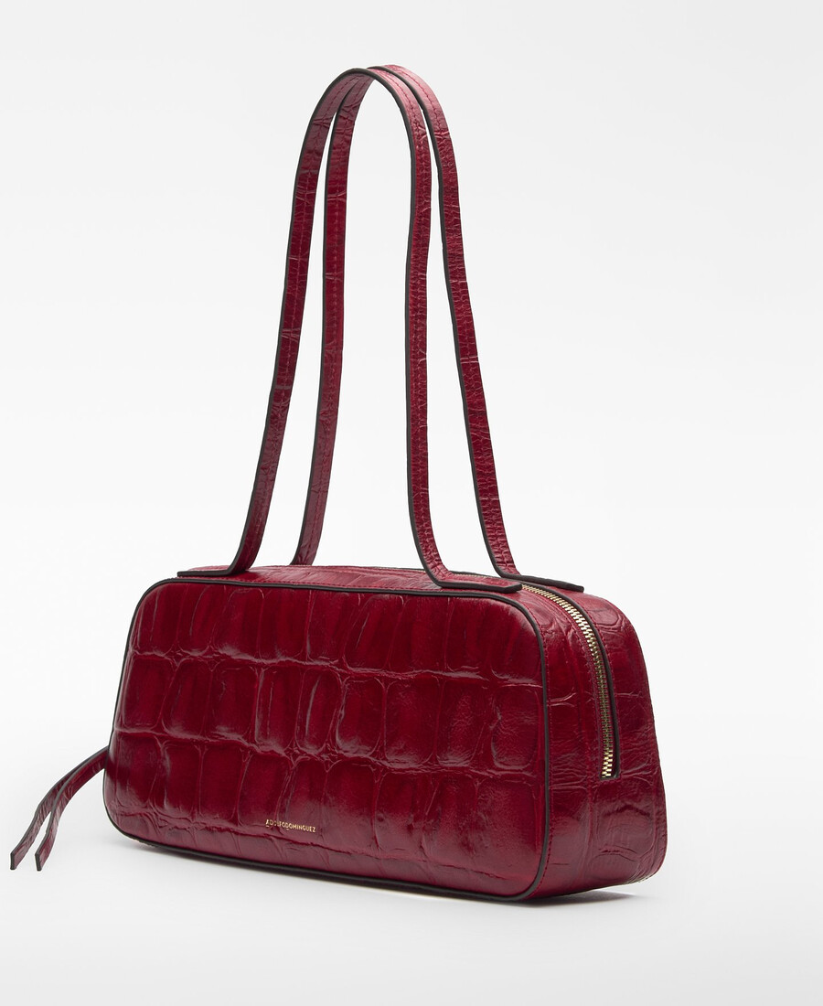 bowlingtasche mit krokodilprägung von mica für damen