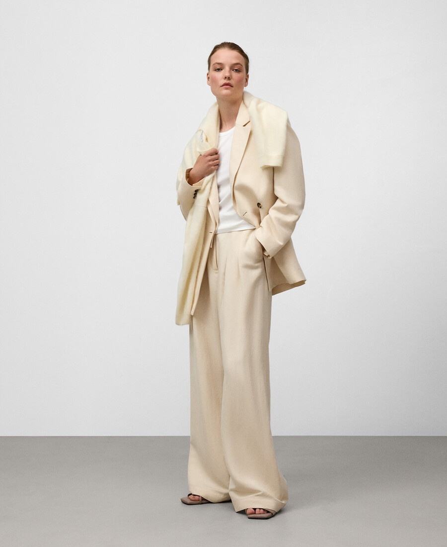blazer mit doppeltem revers und gürtel für damen