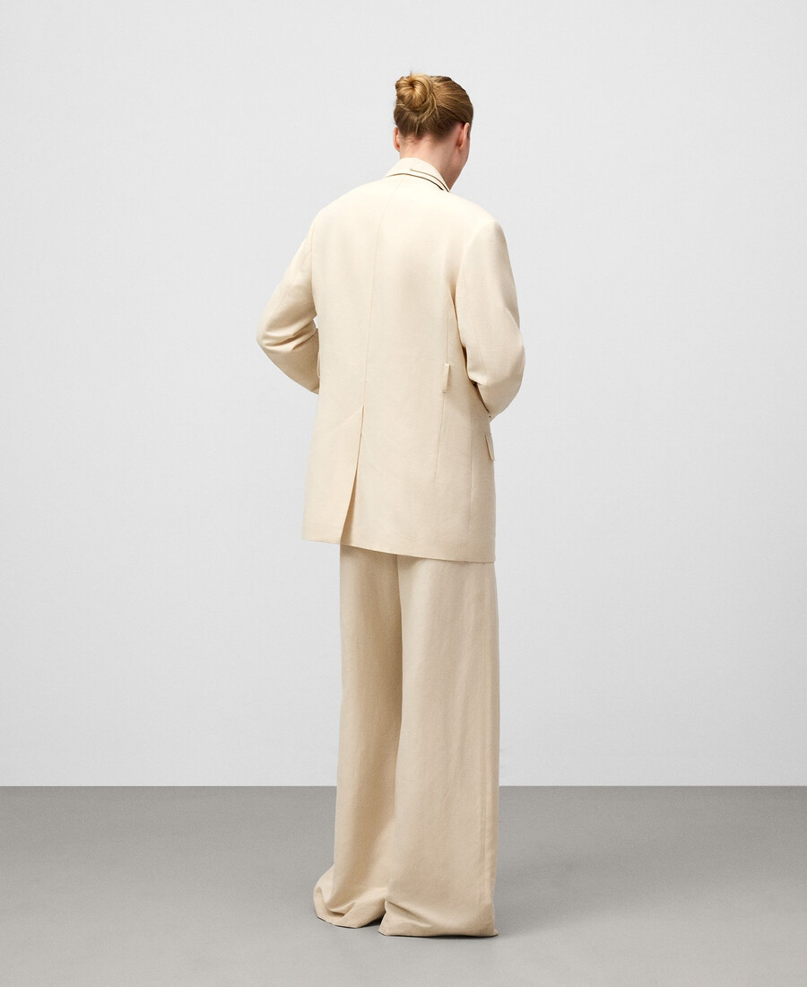 blazer mit doppeltem revers und gürtel für damen