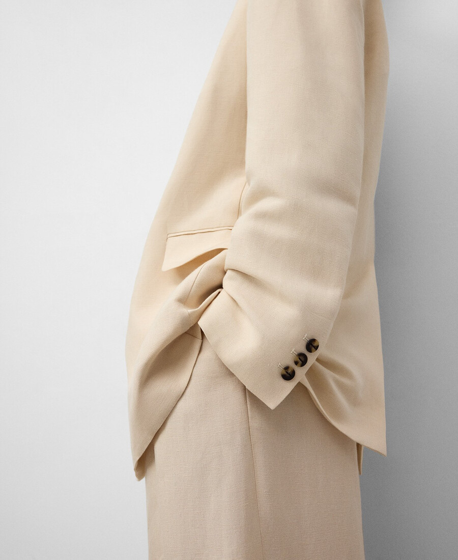 blazer mit doppeltem revers und gürtel für damen