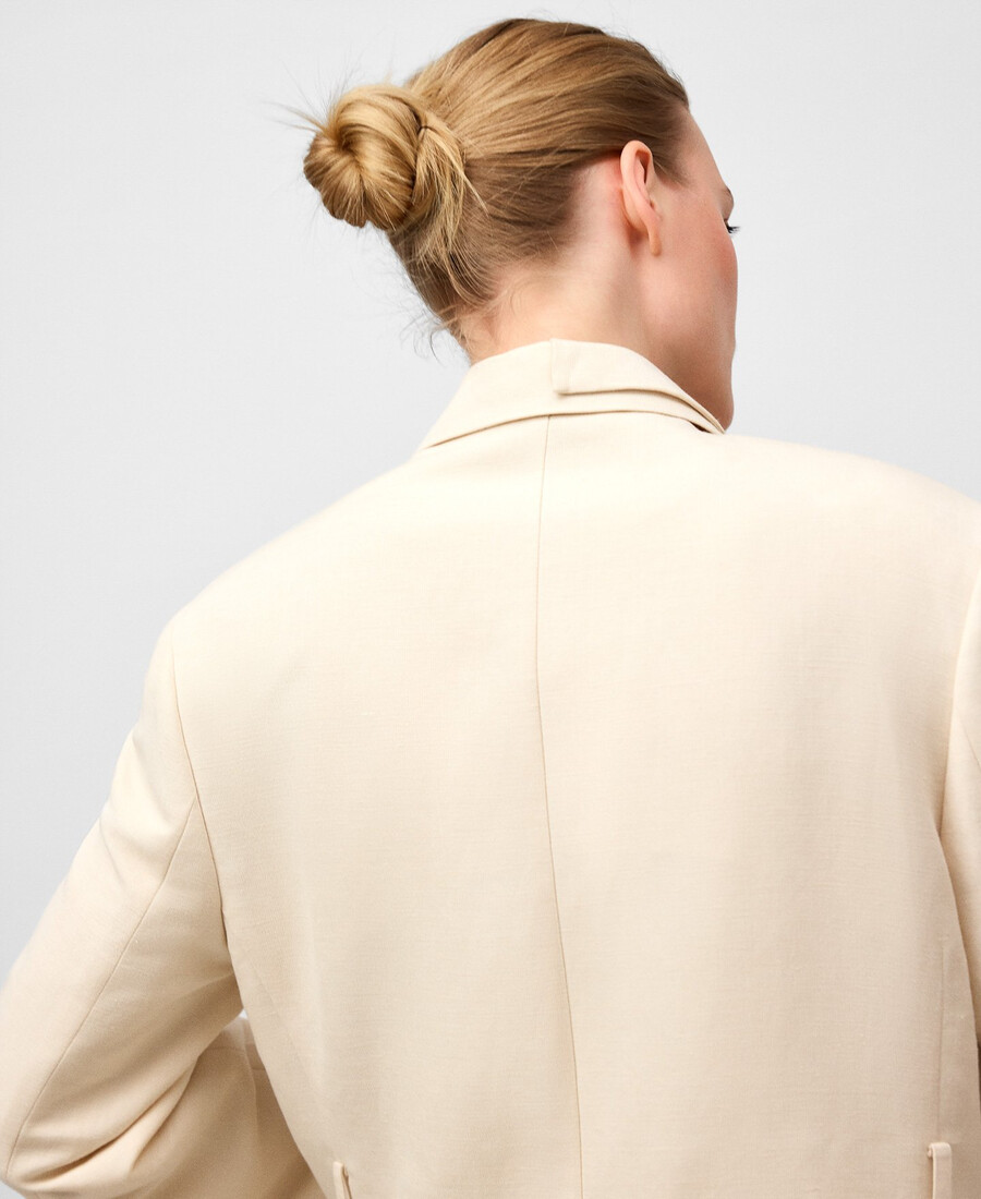 blazer mit doppeltem revers und gürtel für damen