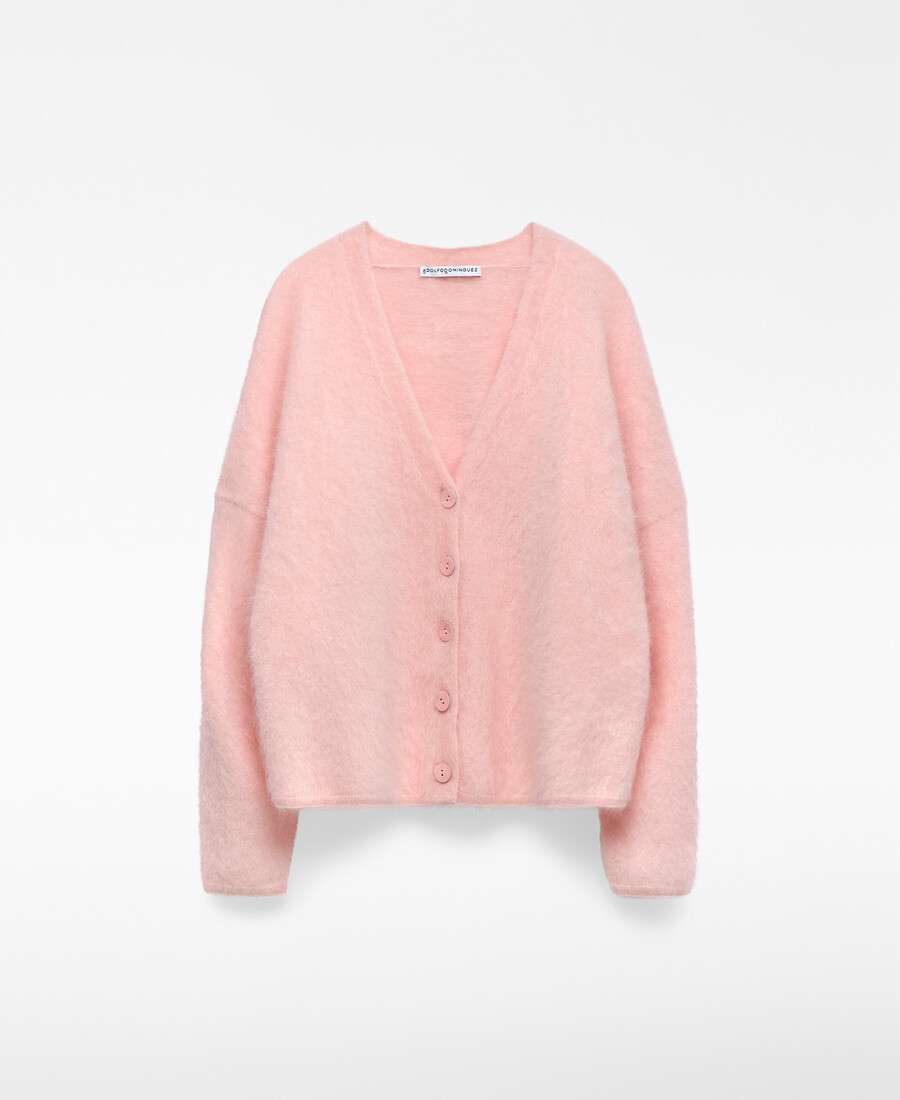 damen-cardigan aus gebürstetem kaschmir
