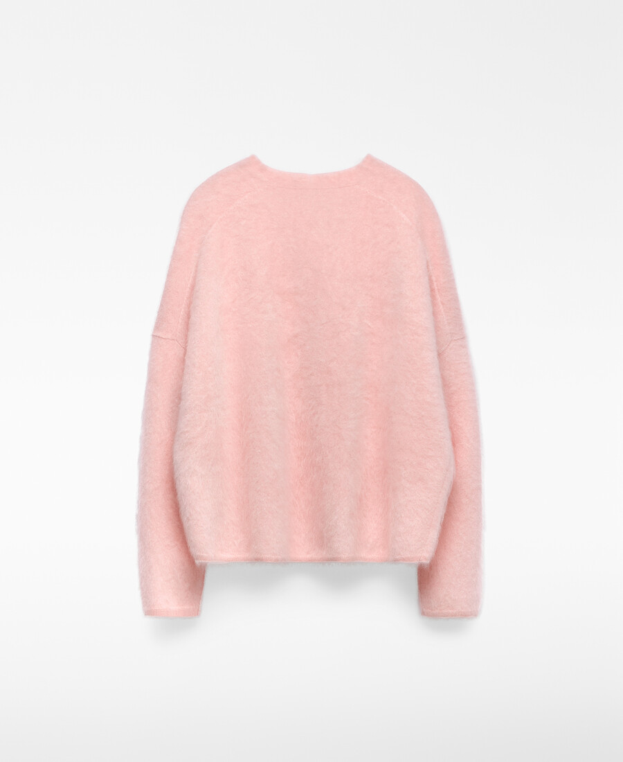 damen-cardigan aus gebürstetem kaschmir