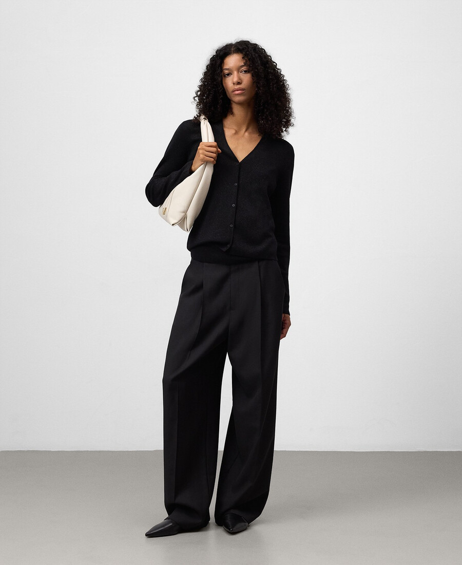 metallic-strickjacke tailliert damen