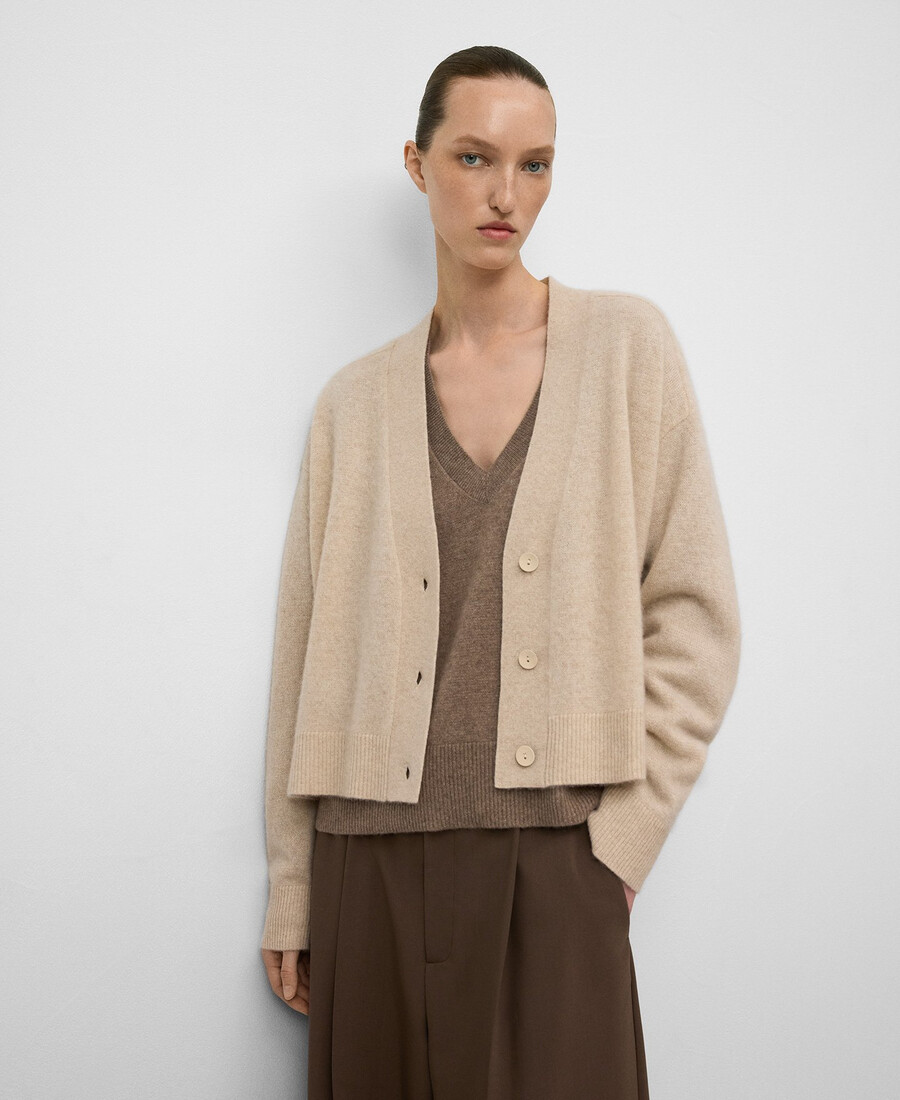 kaschmir-cardigan mit v-ausschnitt für damen