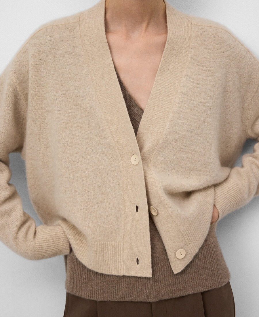 kaschmir-cardigan mit v-ausschnitt für damen