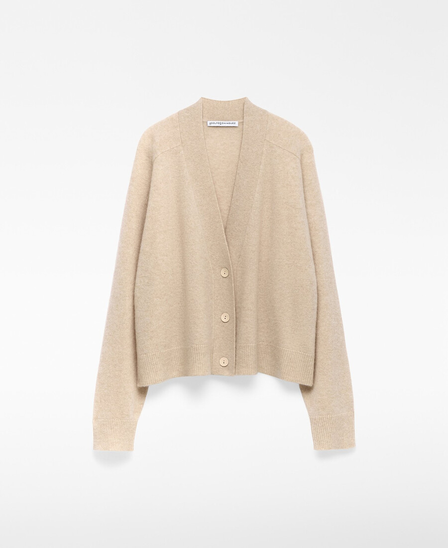 kaschmir-cardigan mit v-ausschnitt für damen