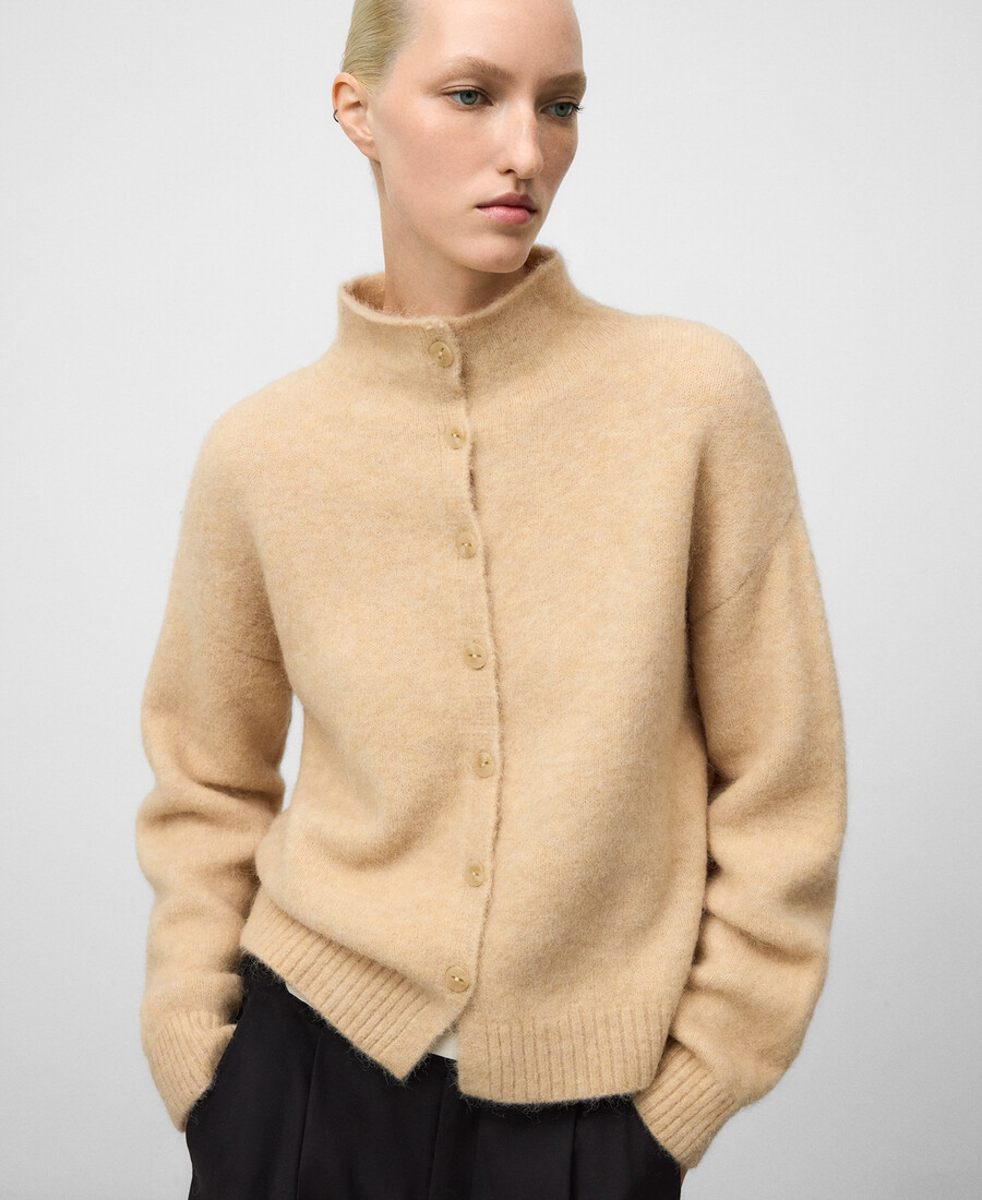 strickjacke mit stehkragen für damen