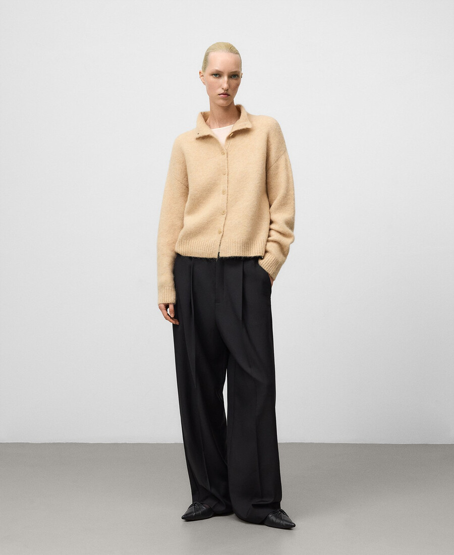 strickjacke mit stehkragen für damen