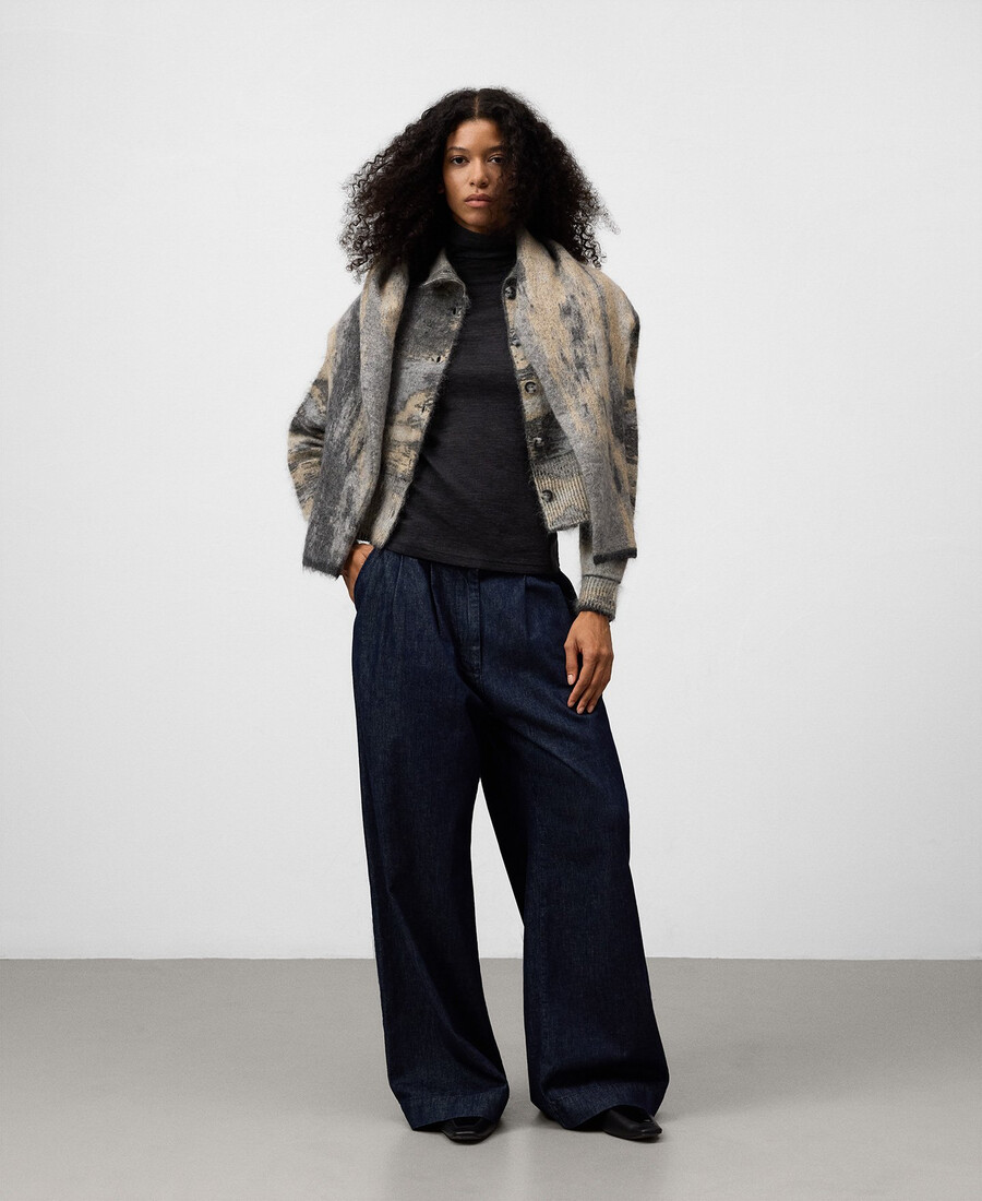 strickjacke mit farbverlauf und jacquardmuster für damen
