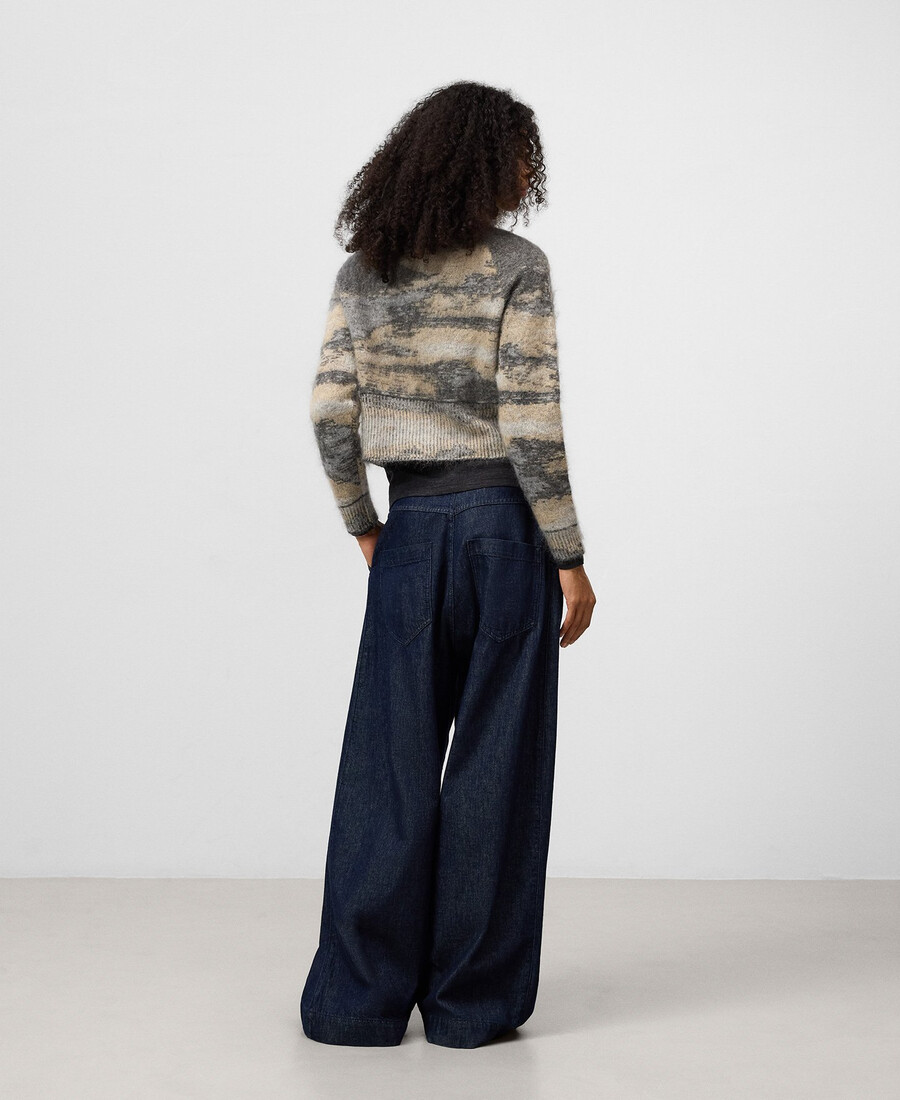 strickjacke mit farbverlauf und jacquardmuster für damen