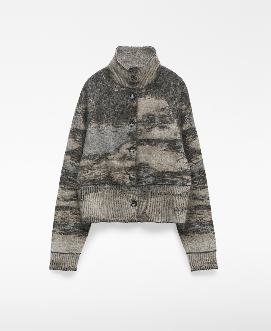 strickjacke mit farbverlauf und jacquardmuster für damen