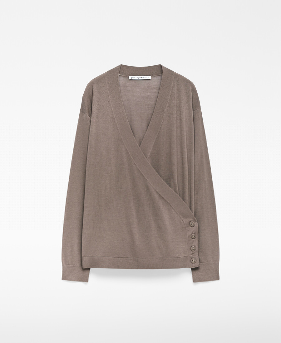 wickelcardigan aus merinowolle für damen