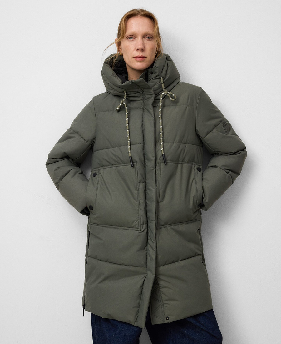 gepolsterter langer mantel für damen