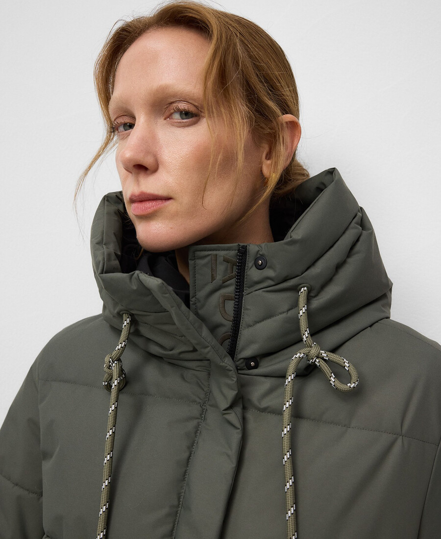 gepolsterter langer mantel für damen