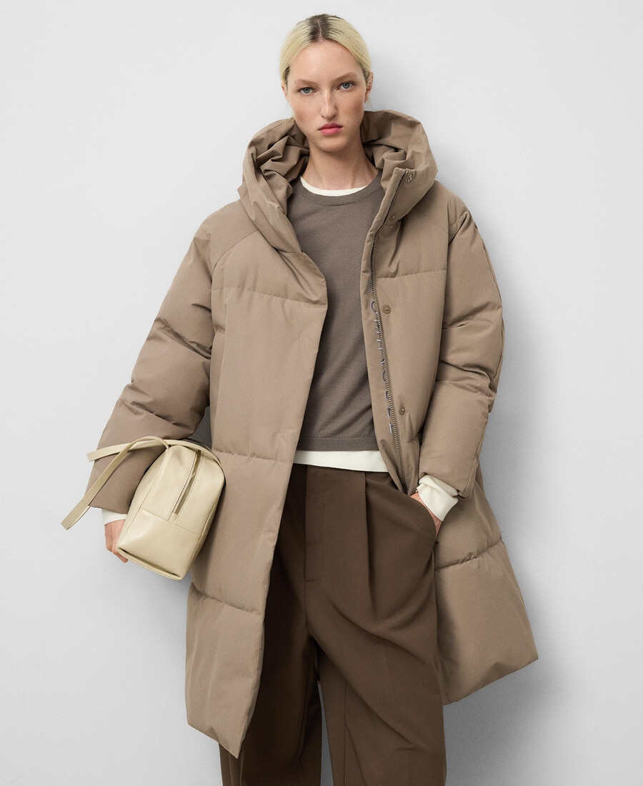 gepolsterter langer mantel für damen