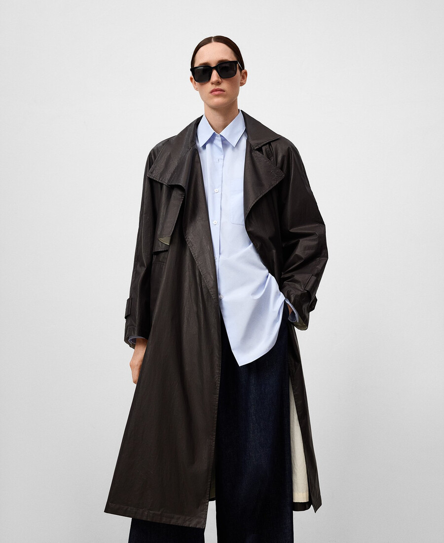 damen-trenchcoat mit doppeltem revers