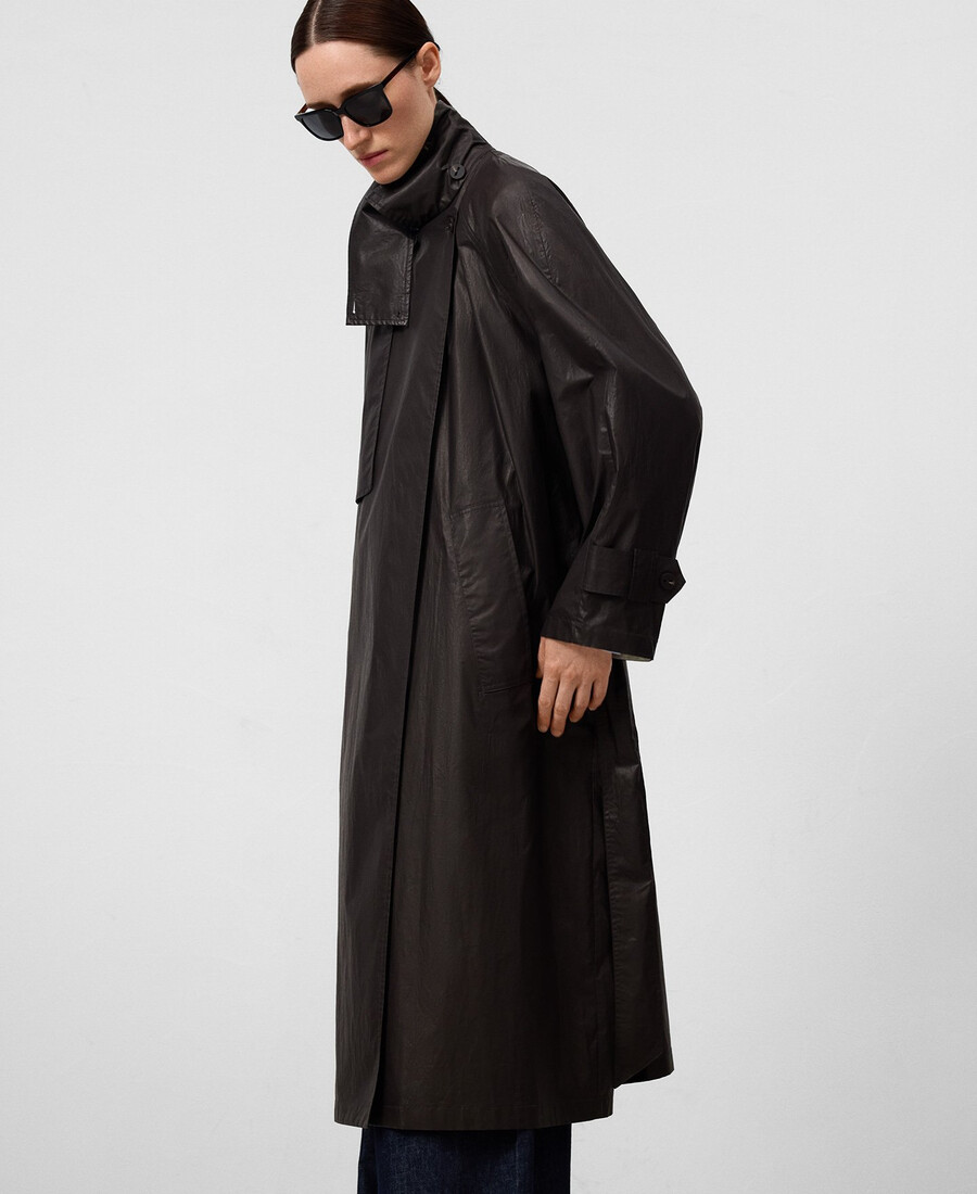 damen-trenchcoat mit doppeltem revers