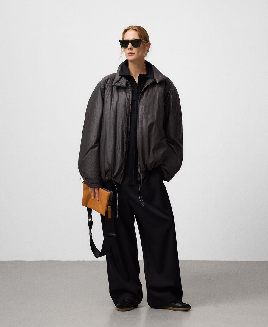 kleine zweifarbige nylon-umhängetasche für damen
