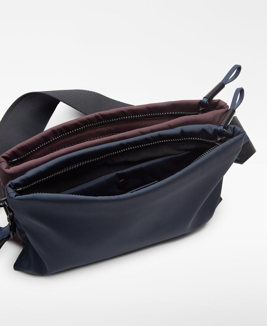 kleine zweifarbige nylon-umhängetasche für damen