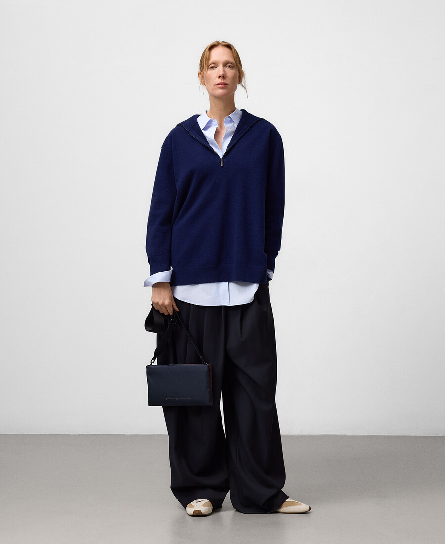 kleine zweifarbige nylon-umhängetasche für damen