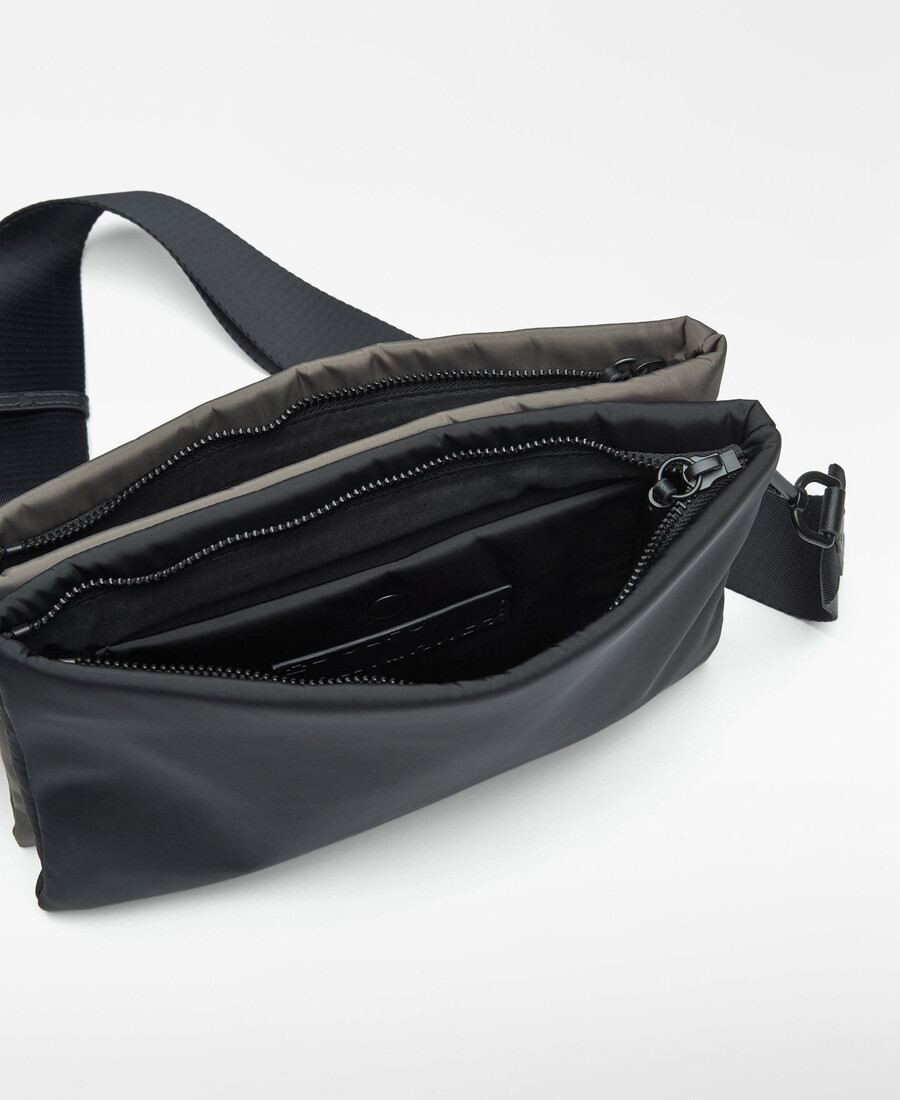 kleine zweifarbige nylon-umhängetasche für damen