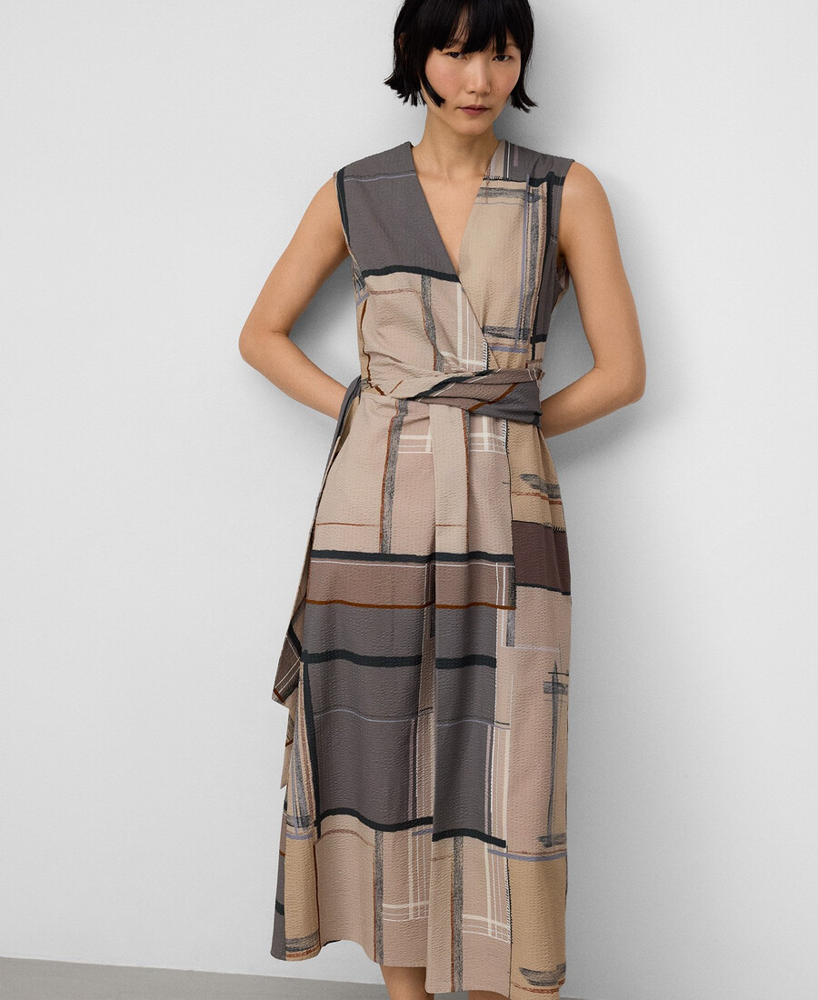 bedrucktes midikleid für damen