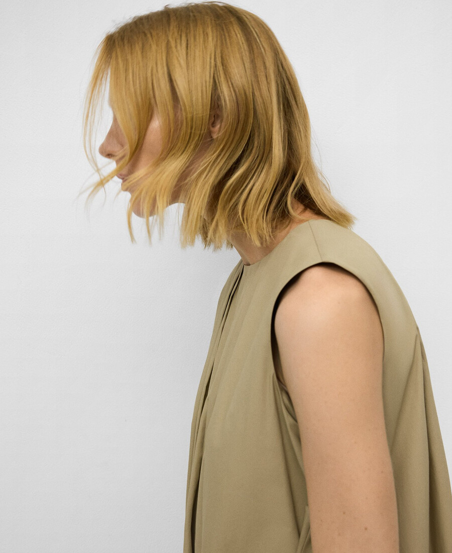 plisseekleid mit kettendetail für damen