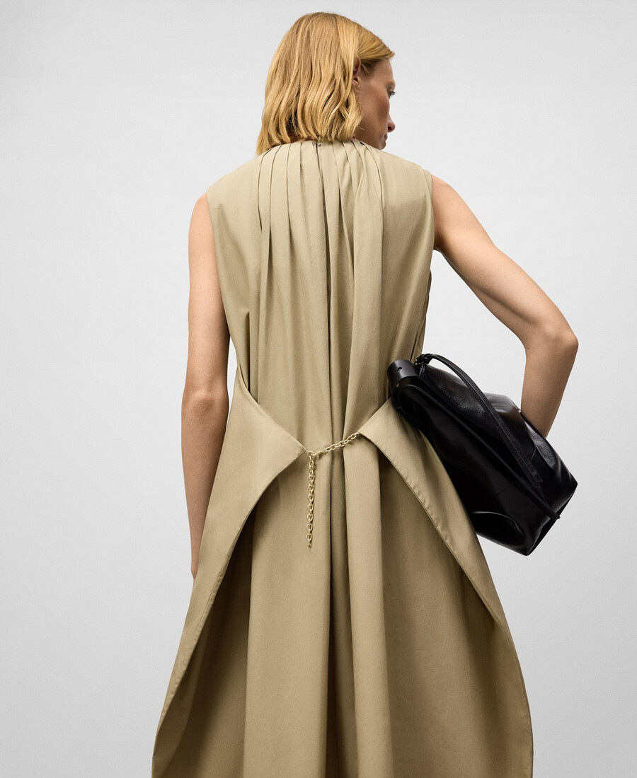 plisseekleid mit kettendetail für damen