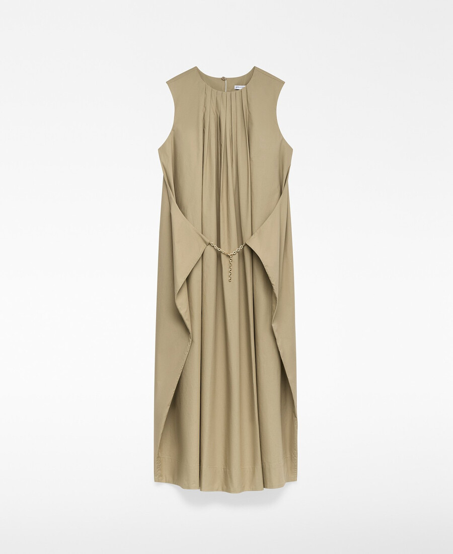 plisseekleid mit kettendetail für damen