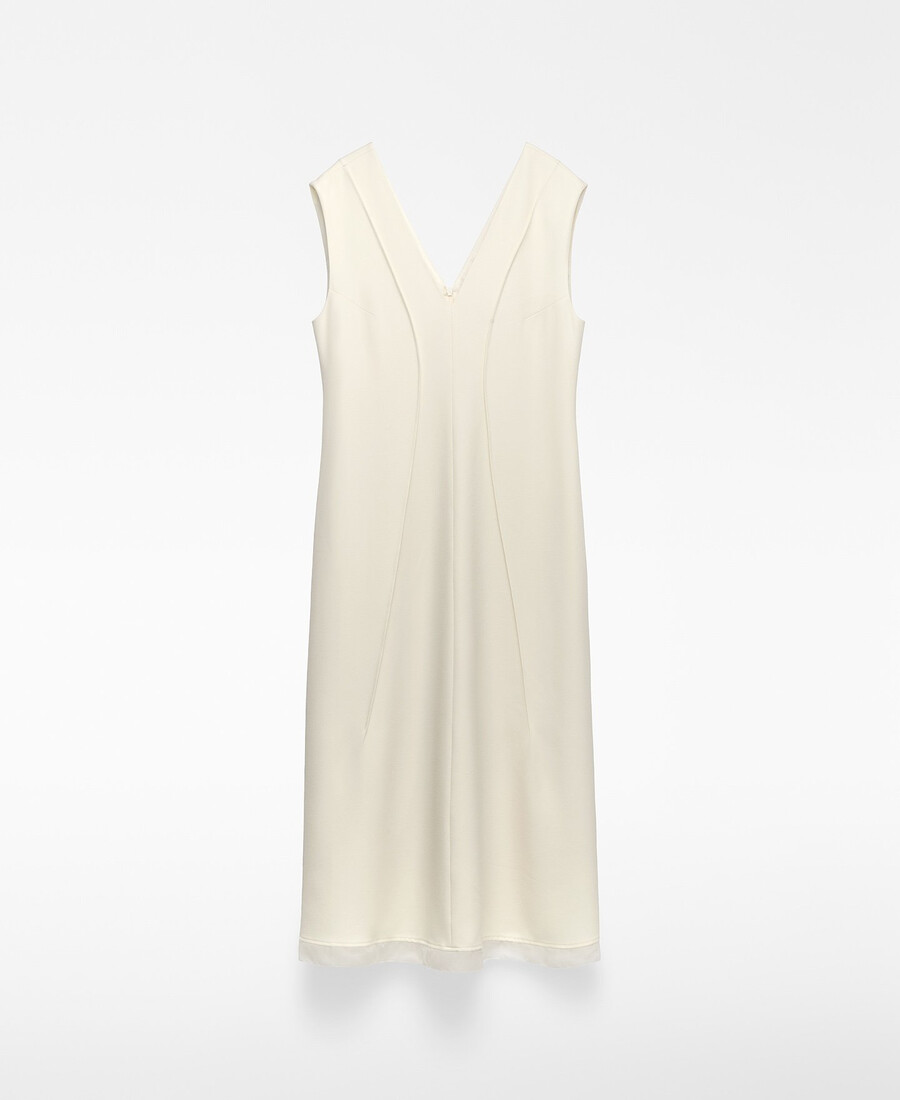 tailliertes kleid mit v-ausschnitt für damen