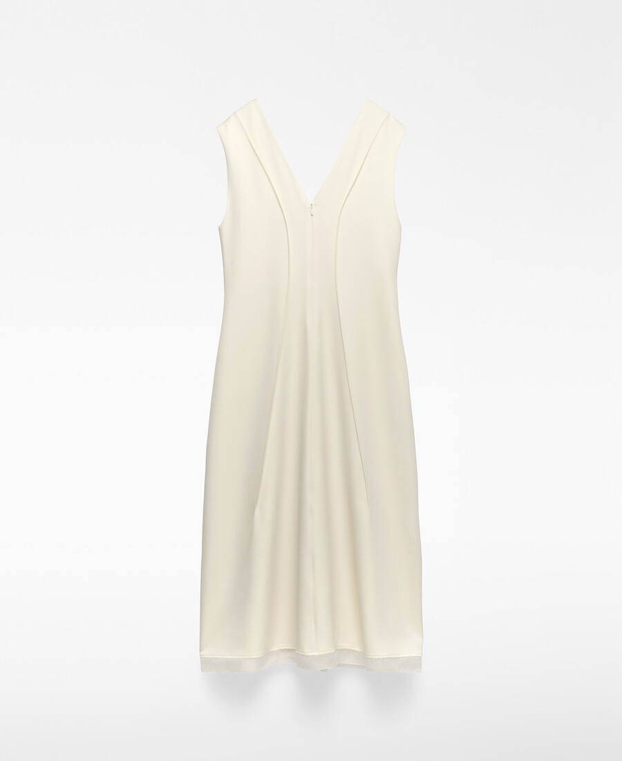 tailliertes kleid mit v-ausschnitt für damen